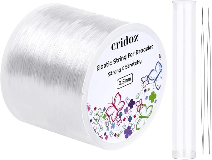 Stretchy String for Bracelets, Cridoz 0.5mm Clear